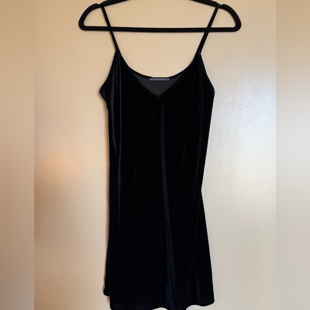 Brandy Melville Black Velvet Dress